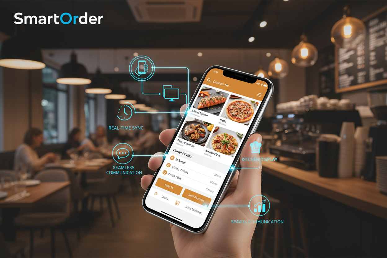 Revolutionize the dining experience with SmartOrder, the all-in-one digital POS that eliminates the traditional cash register!

With SmartOrder:

Waiters can take orders directly from their smartphones

Guests can place and modify orders from their own devices

Real-time updates are sent to the kitchen, so everyone stays in sync

Why it works:

Seamless communication between guest, waiter, and kitchen

Full control for guests: track order progress, add or remove items, and manage preferences

Integrated loy